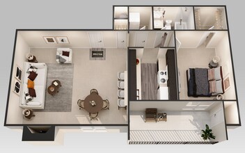 1 Bedroom 1 Bath 44212 floor plan